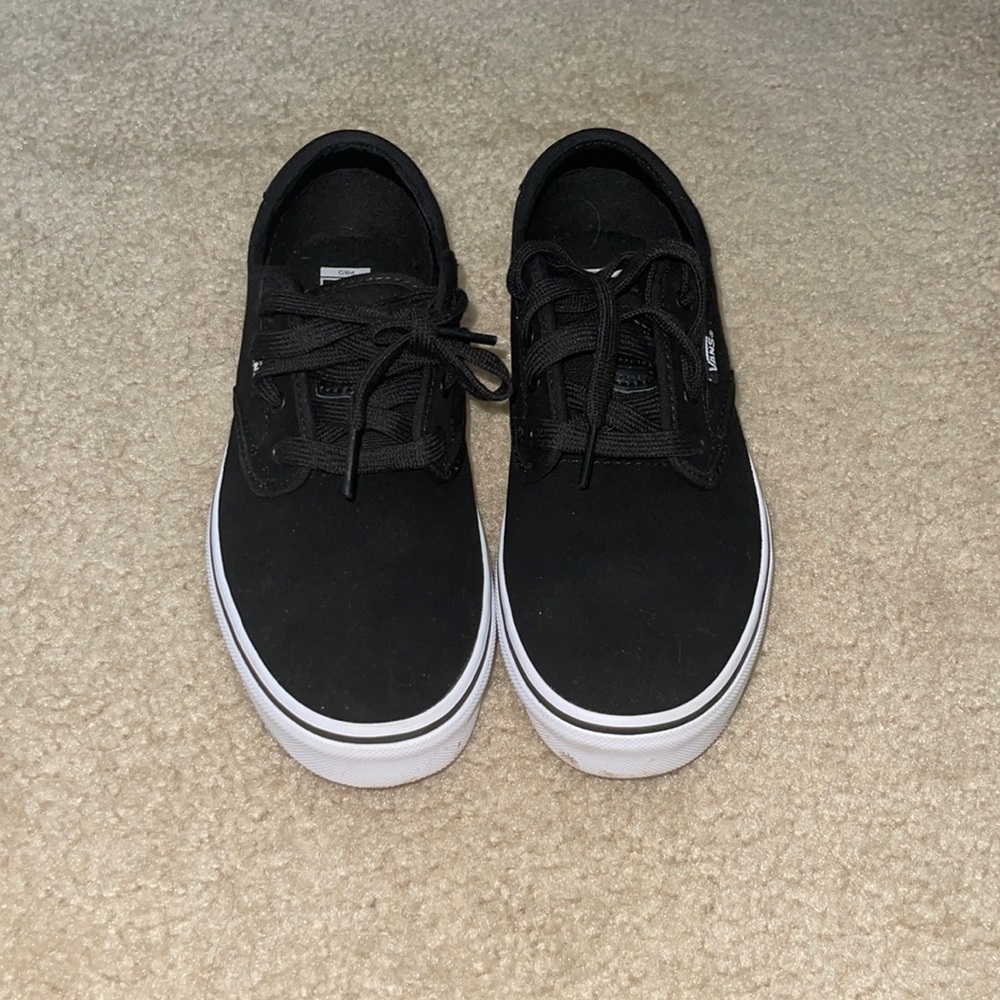 BLACK VANS. GREAT CONDITION. 5 YOUTH